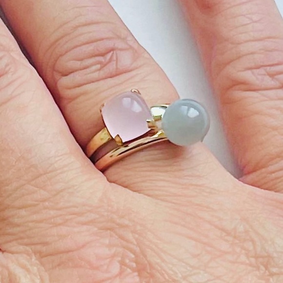 Tiffany & Co Rose Gold Hardwear Ball Moonstone Ring, sz 5.75 - Picture 2 of 9